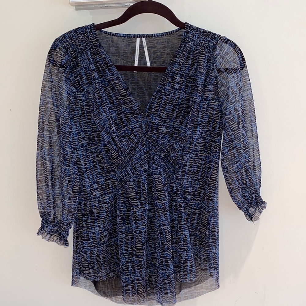 Blue, Brown, black top by Anthropologie  size XS. Like new.